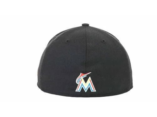 Miami Marlins New Era 59Fifty Black Orange The Ice Fitted Hat Cap