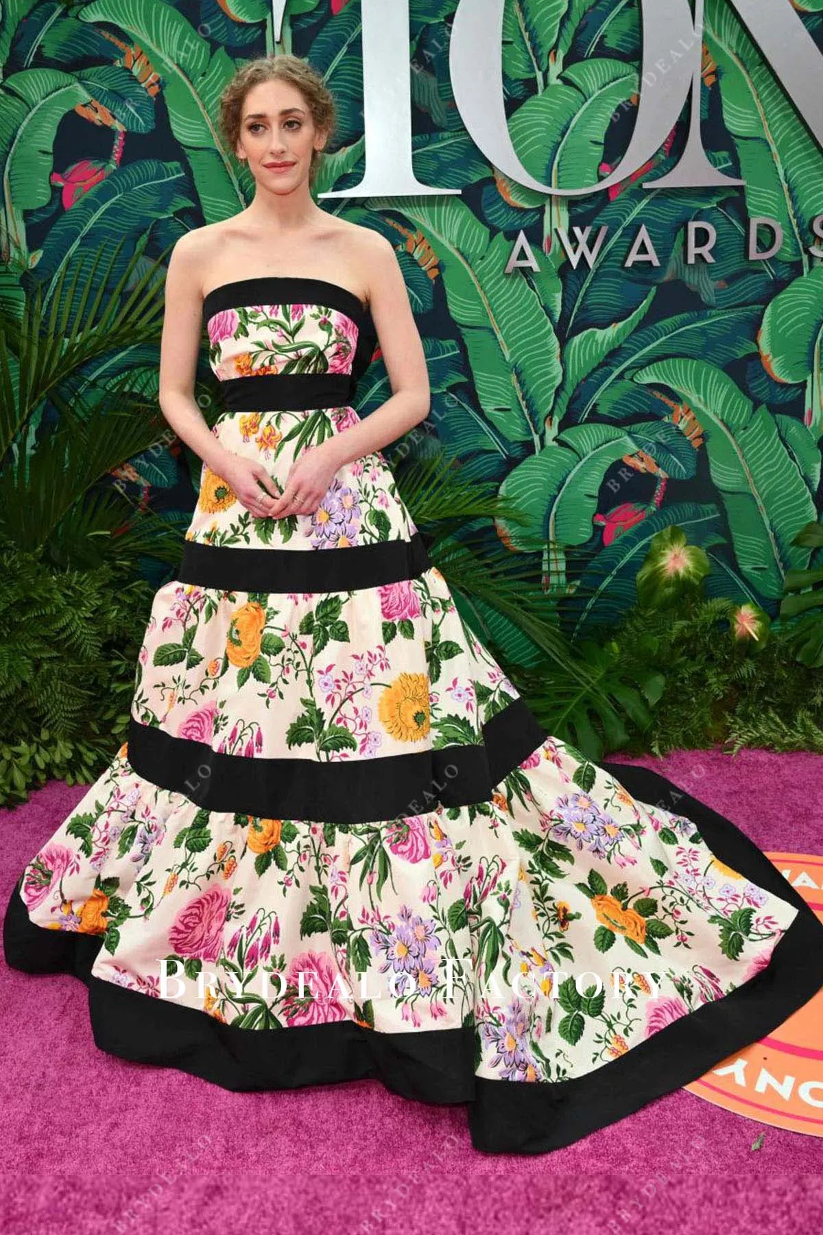 Micaela Diamond Print Tiered Dress 2023 Tony Awards