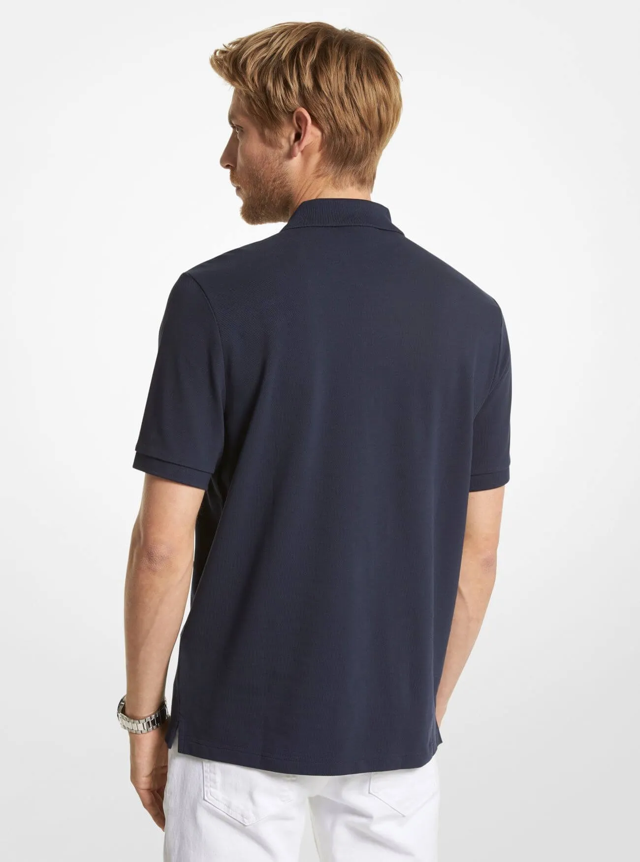 Michael Kors Cotton Half-Zip Polo, Navy