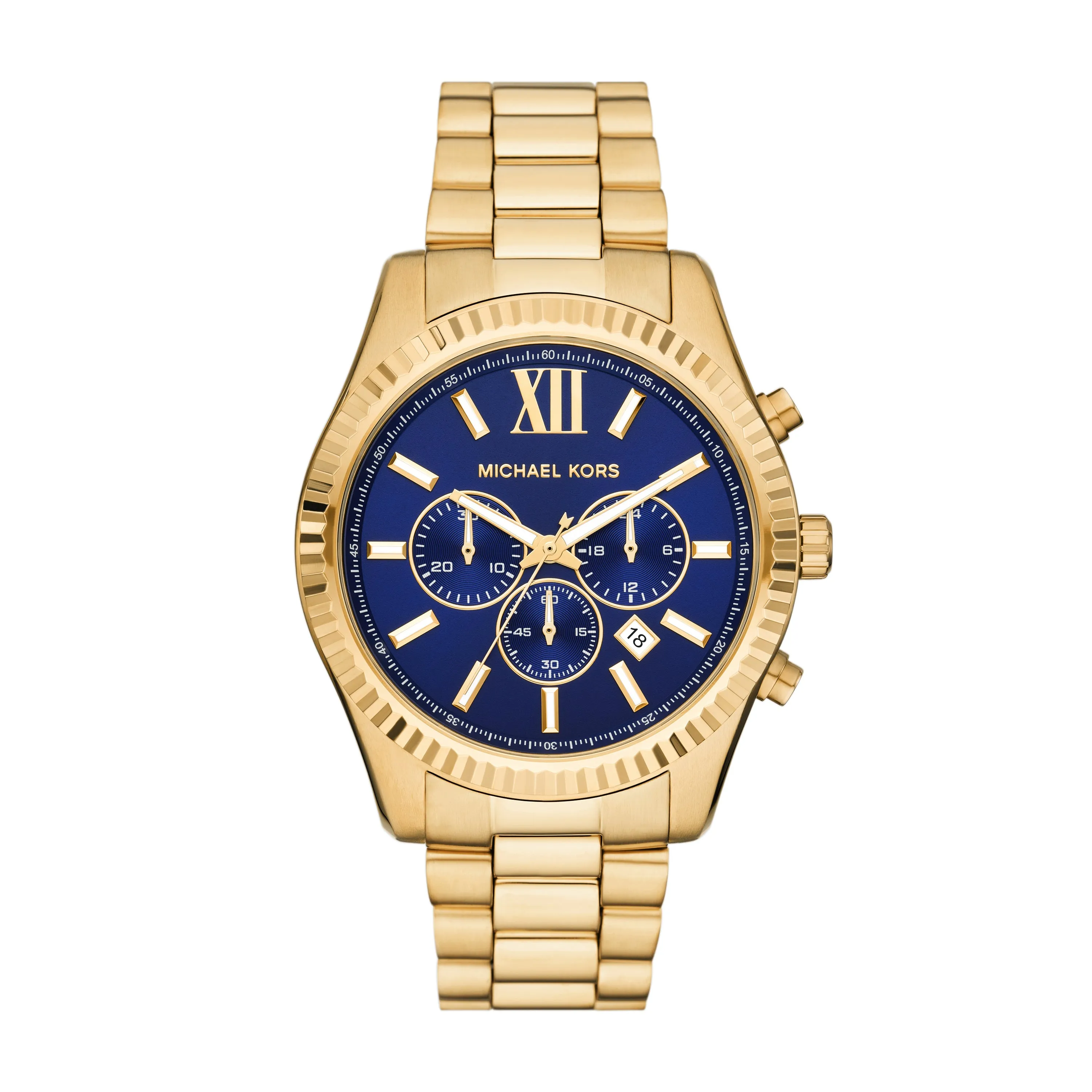 Michael Kors Lexington Chronograph Gold-Tone Stainless Steel Watch MK9153