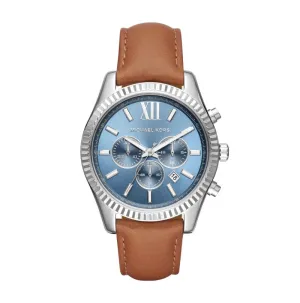 Michael Kors Lexington Luggage Leather Watch