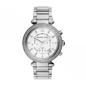 Michael Kors Silver-Tone Glitz Parker Watch MK5353