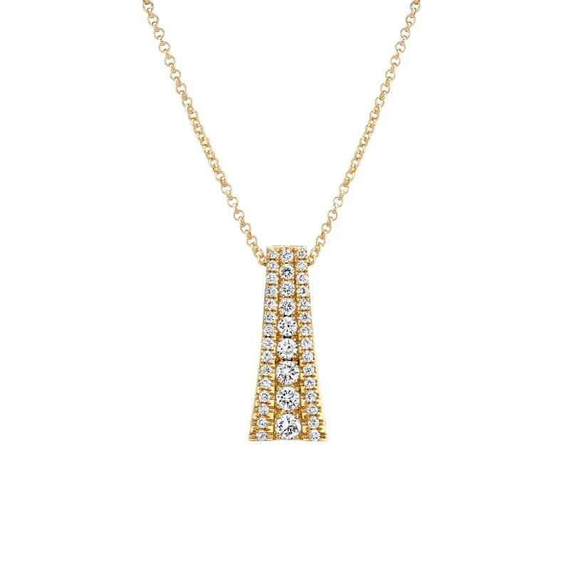 Michael M EUROPA 14K Yellow Gold Flare Pendant P398