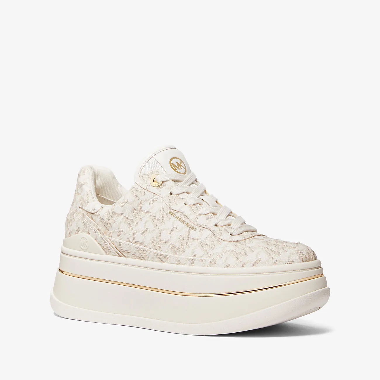 MICHAEL Michael Kors Hayes Empire Signature Logo platform sneakers, vanilla