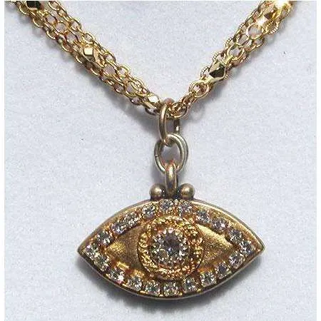 Michal Golan Crystal and Gold Evil Eye Necklace