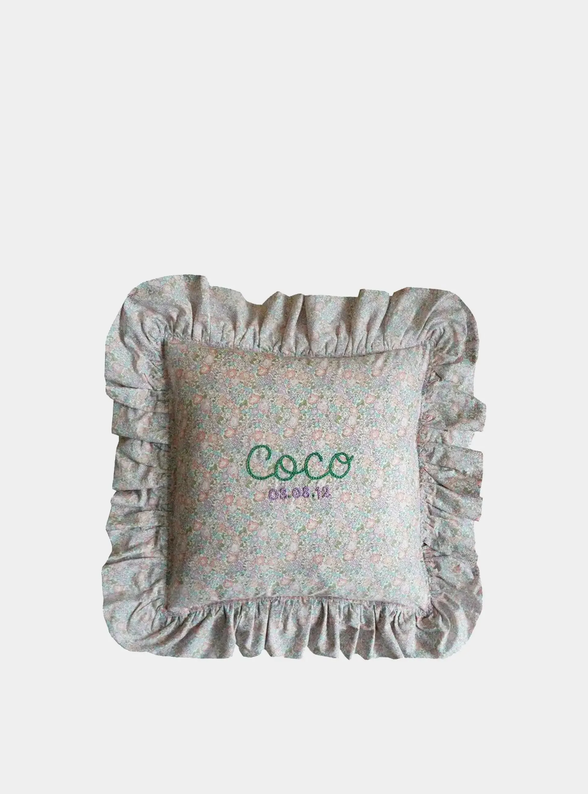 MICHELLE LILAC Liberty Coco & Wolf X Polly Wren Studios Embroidered Ruffle Cushion