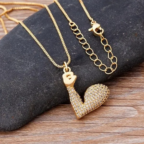 Micro Pave Gesture Hand Pendant Necklace with Rhinestone in Gold Color