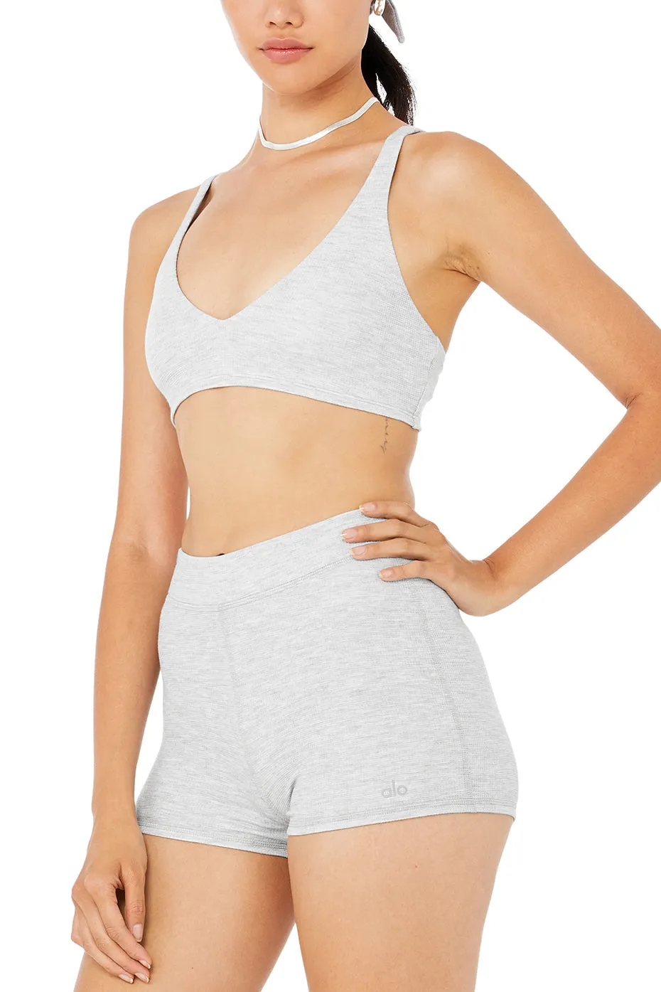 Micro Waffle Pleasant Boyshort - Athletic Heather Grey