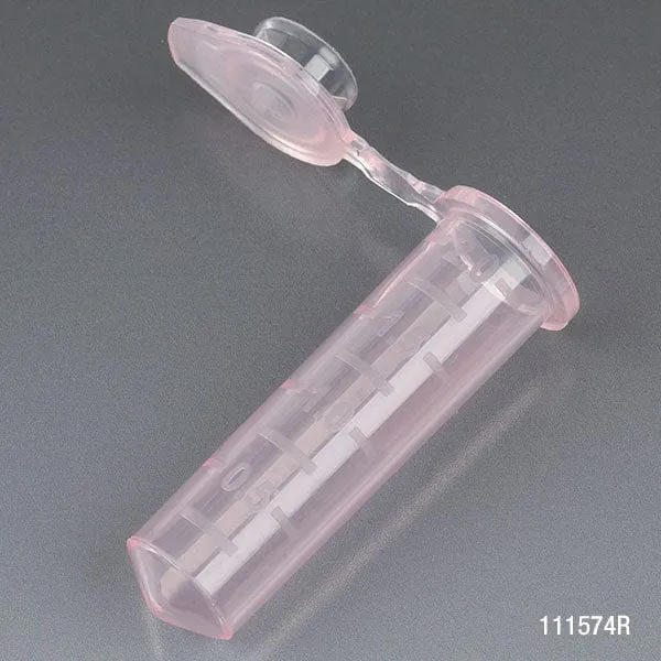 Microcentrifuge Tube with Attached Snap Cap and Certified: Rnase, Dnase and Pyrogen Free, 500/Stand Up Zip Lock Bag