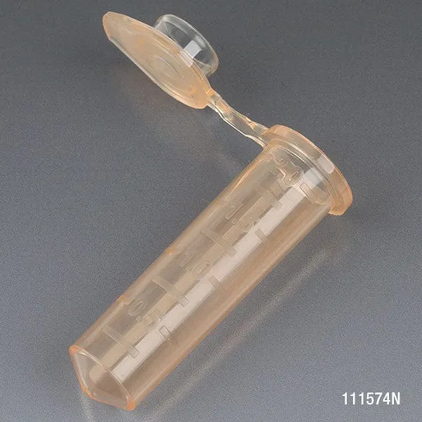 Microcentrifuge Tube with Attached Snap Cap and Certified: Rnase, Dnase and Pyrogen Free, 500/Stand Up Zip Lock Bag