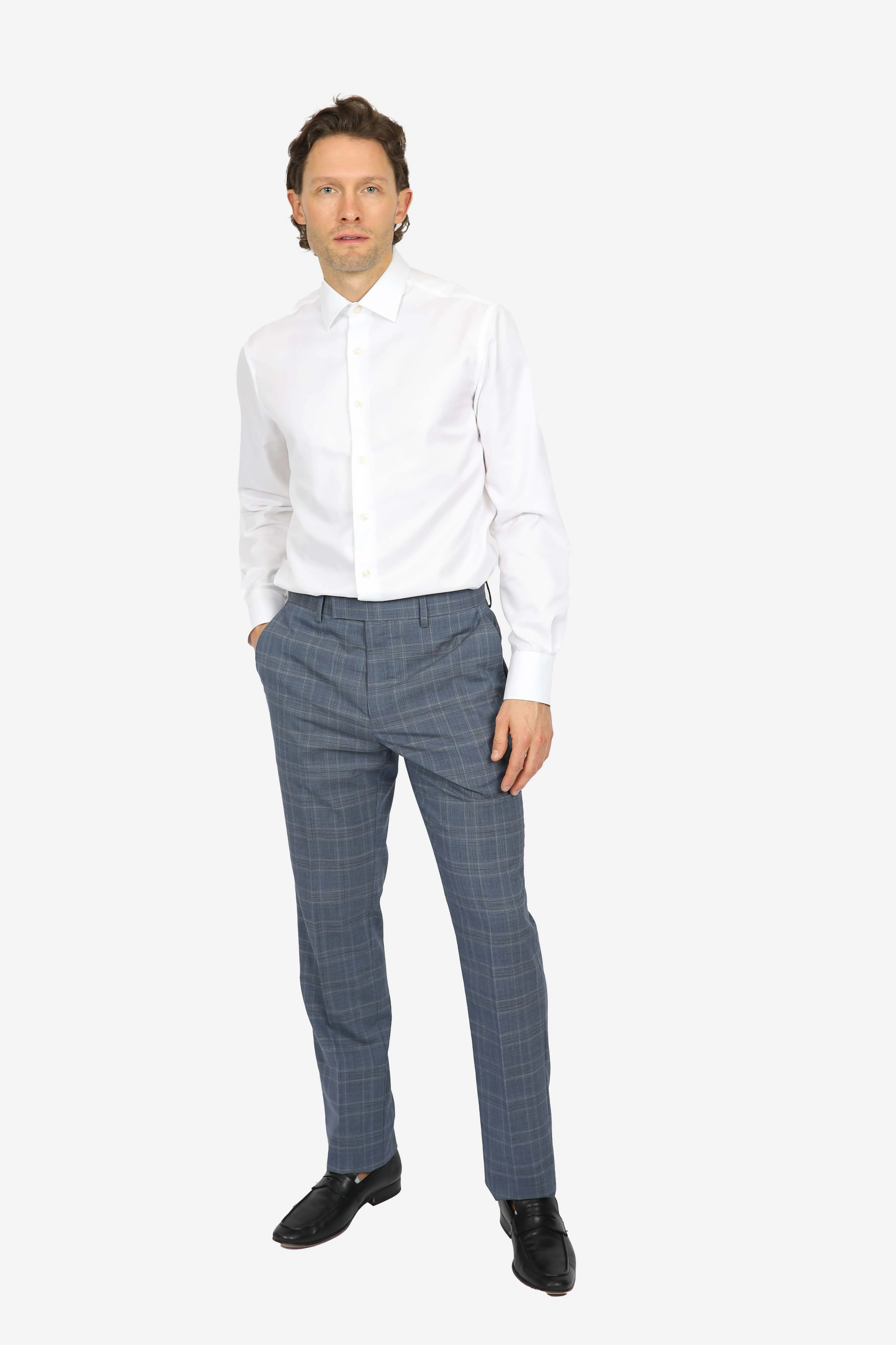 Mid-blue Brinsley Pow Check Trouser