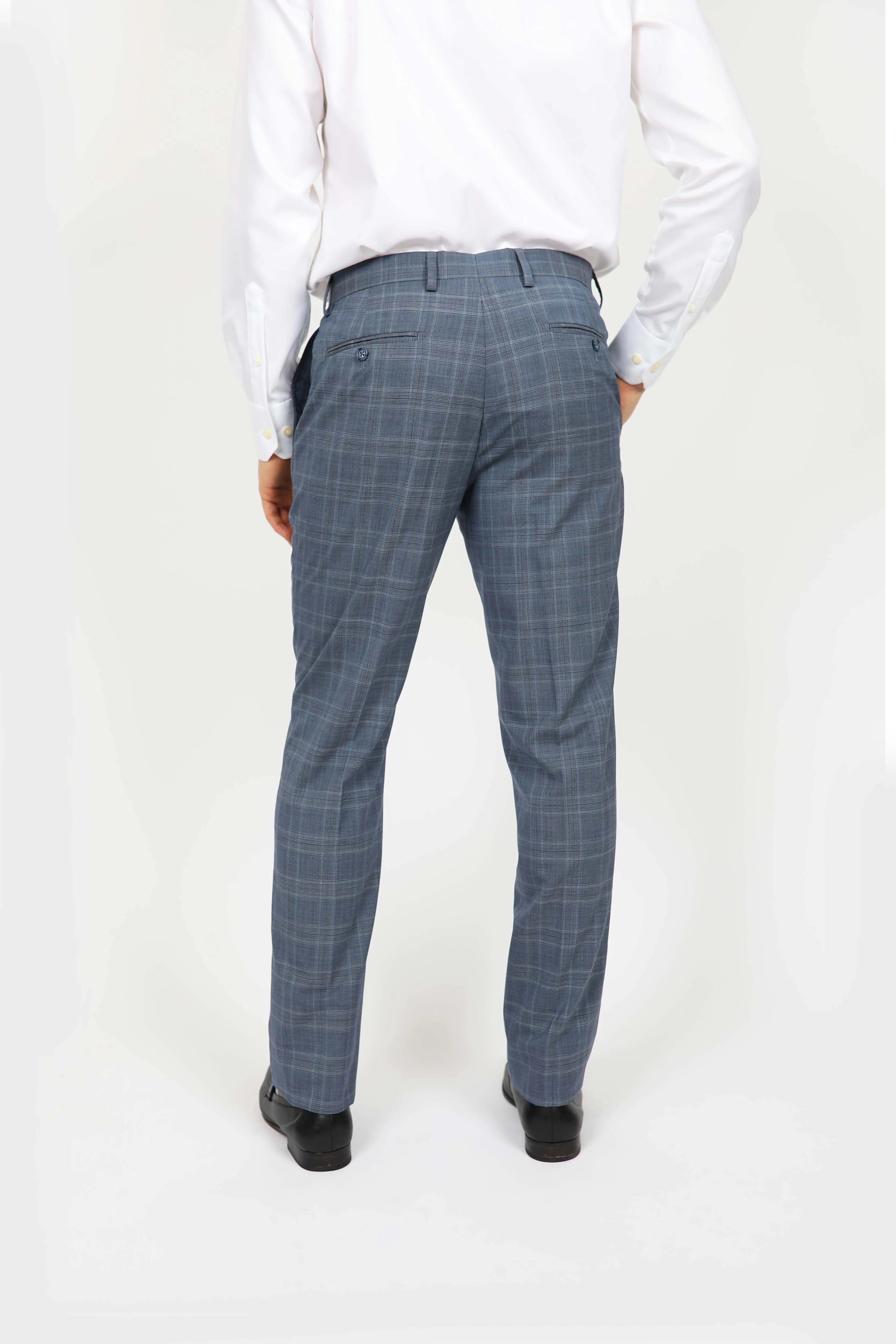 Mid-blue Brinsley Pow Check Trouser