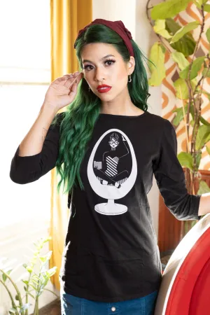 Mid-Century Egg-cellent 3/4 Tee in Black