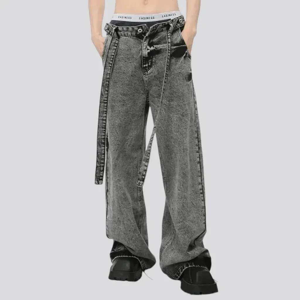 Mid rise baggy men's jeans