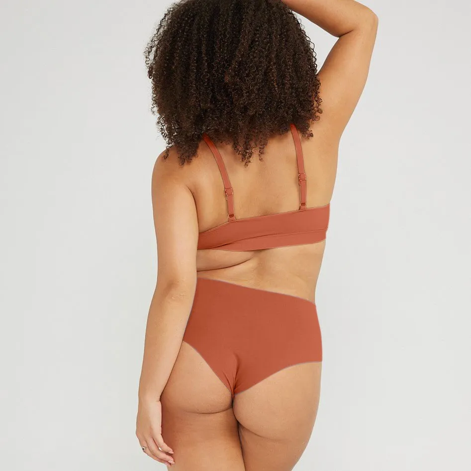 Mid-Rise Cheeky - Seamless Cotton - Spice