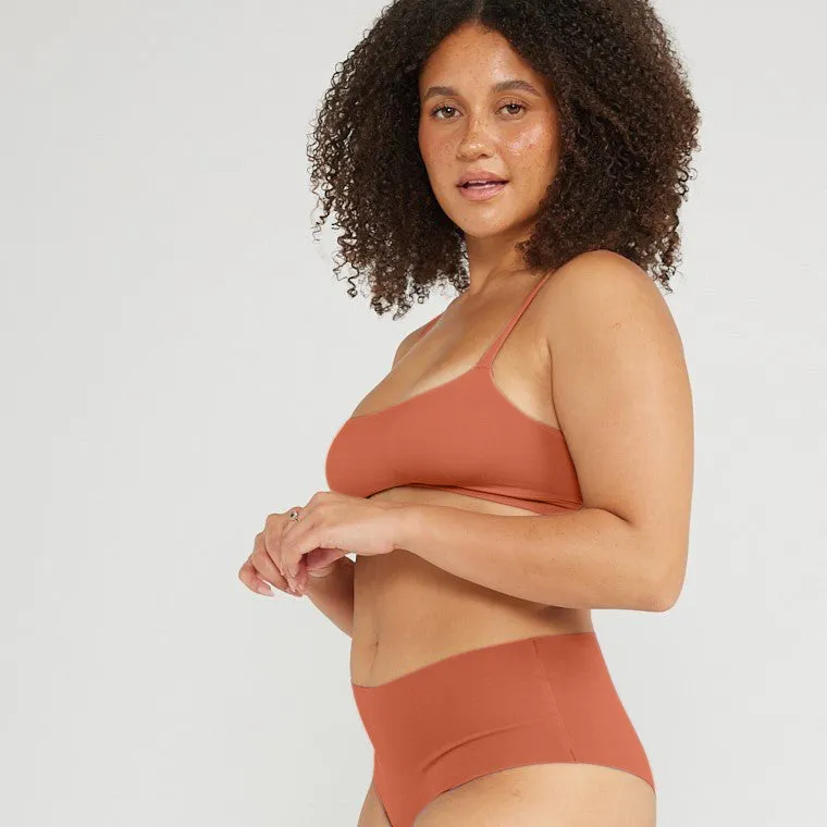 Mid-Rise Cheeky - Seamless Cotton - Spice