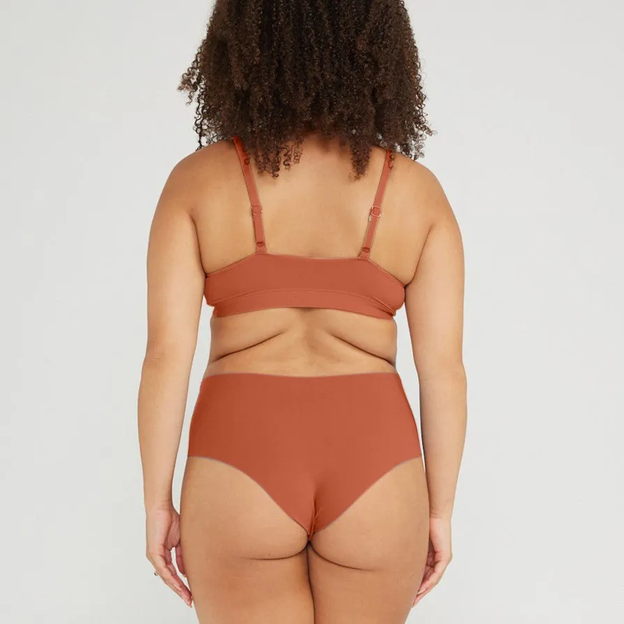 Mid-Rise Cheeky - Seamless Cotton - Spice