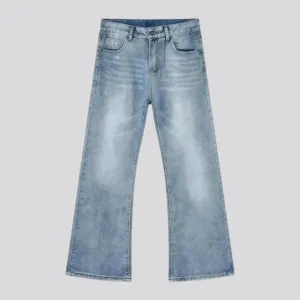 Mid rise light wash stylish men's jeans