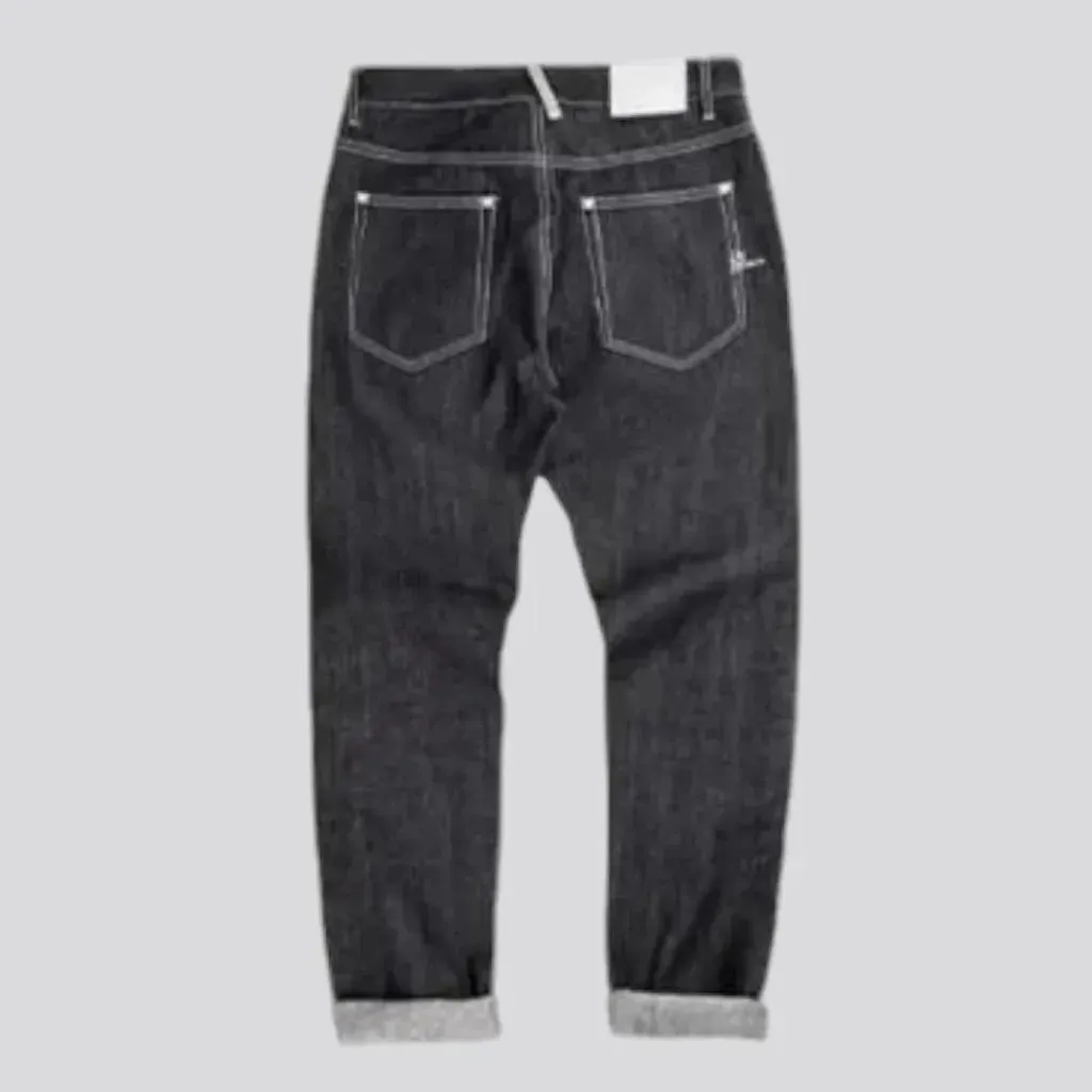 Mid rise loose style men's jeans