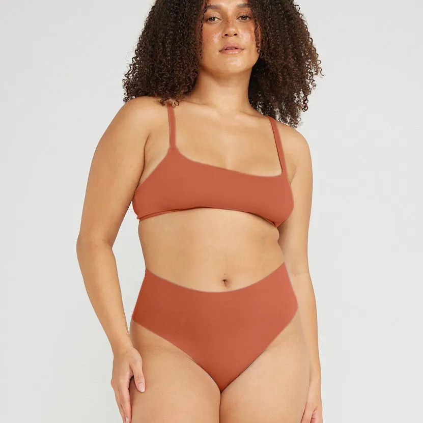 Mid-Rise Thong - Seamless Cotton - Spice