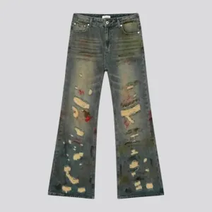 Mid rise wide men's jeans