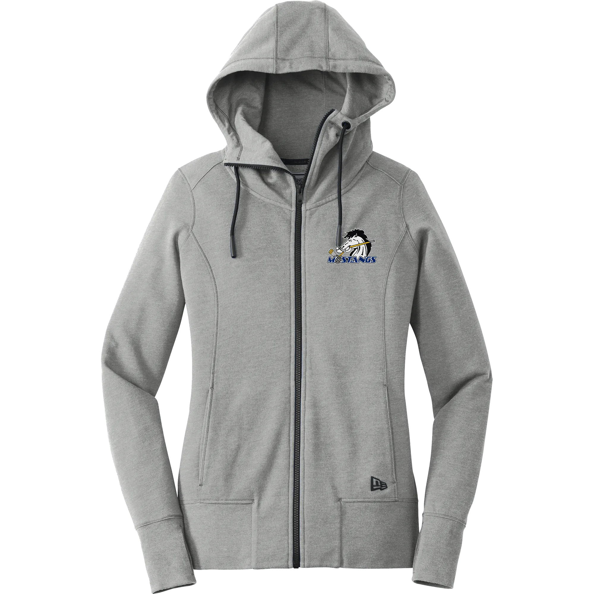 Mid-State Mustangs New Era Ladies Tri-Blend Fleece Full-Zip Hoodie