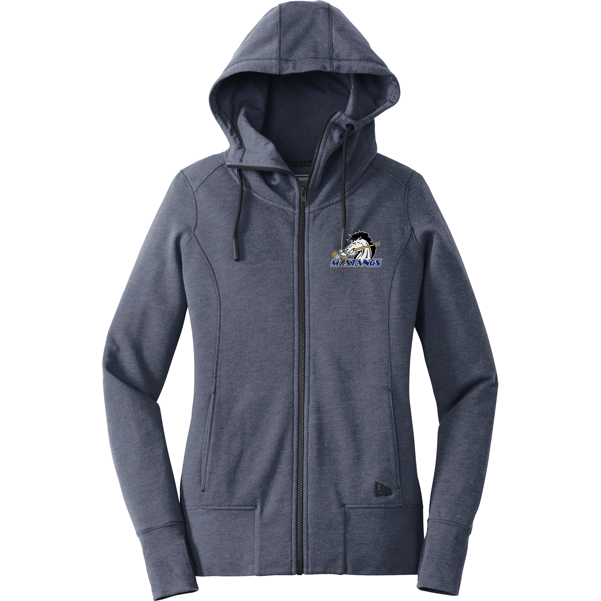 Mid-State Mustangs New Era Ladies Tri-Blend Fleece Full-Zip Hoodie