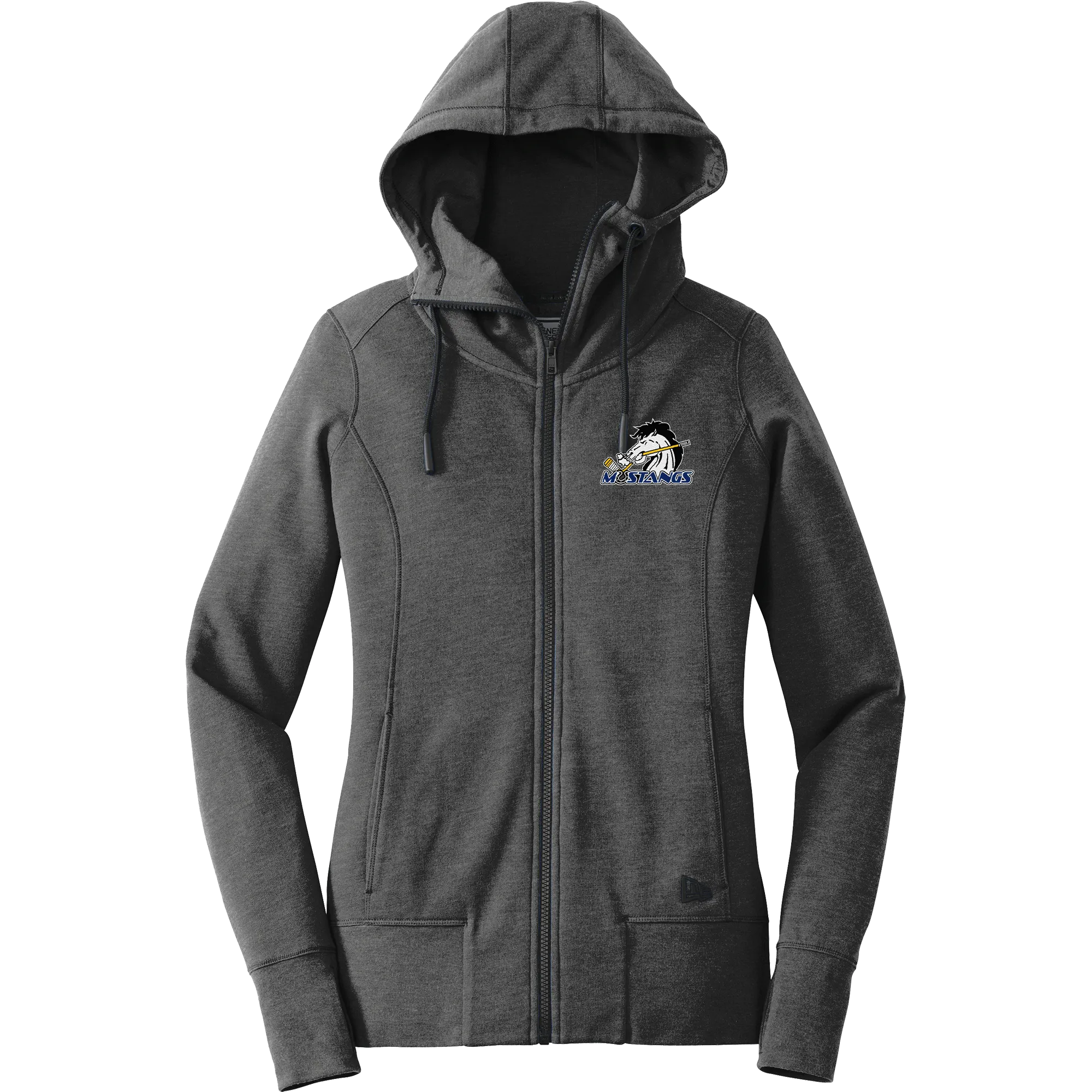 Mid-State Mustangs New Era Ladies Tri-Blend Fleece Full-Zip Hoodie