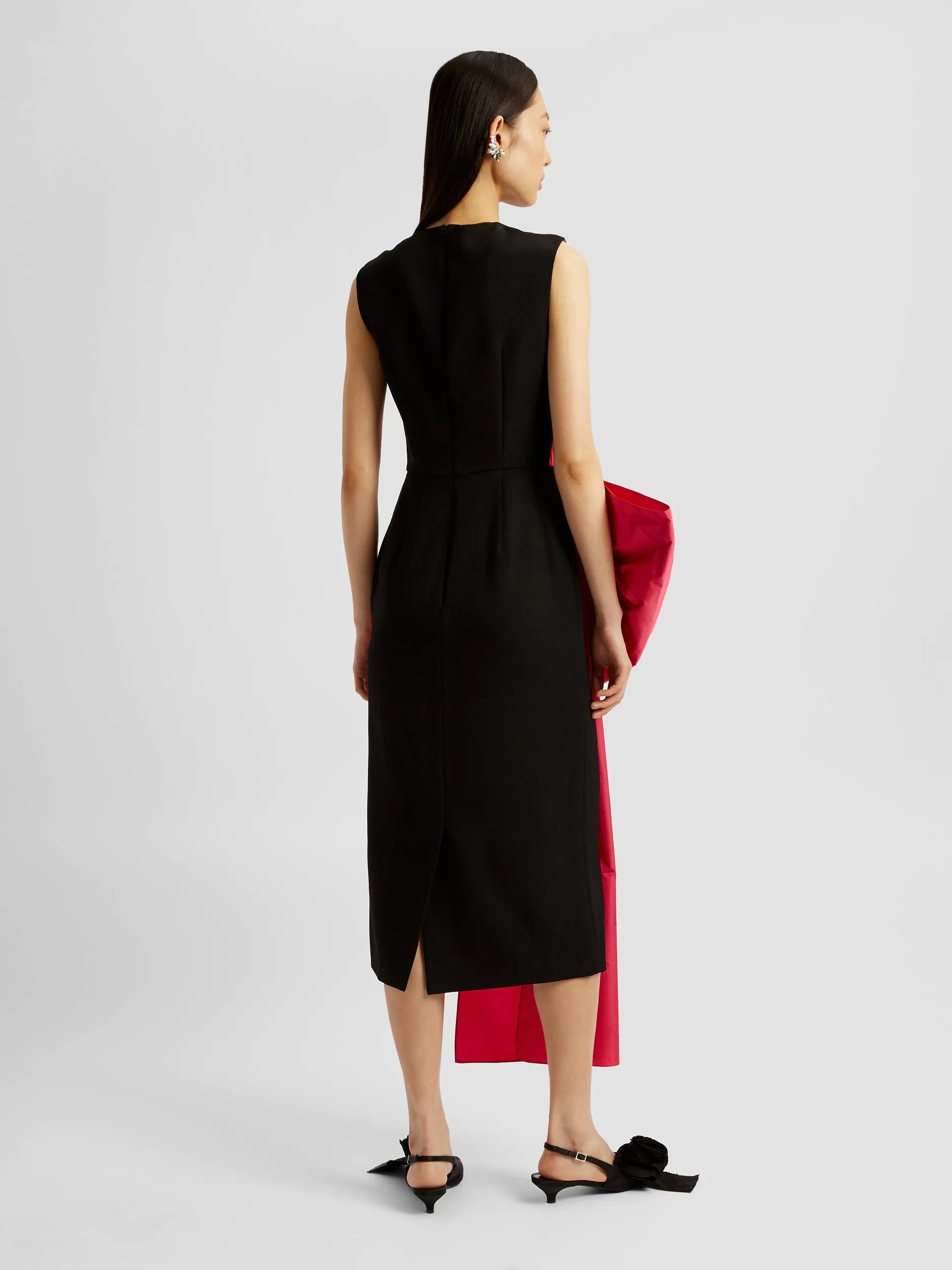 Midi dress with drape detail