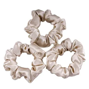 Midi Silk Scrunchies Beige - 3 Pack - Dropshipping