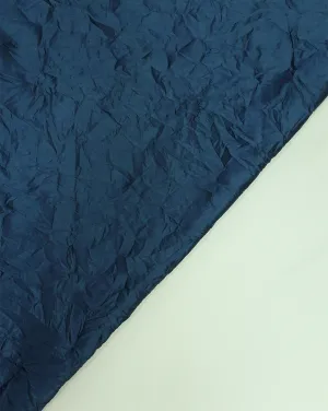 MIDNIGHT BLUE CRUSHED POLYESTER SATIN FABRIC