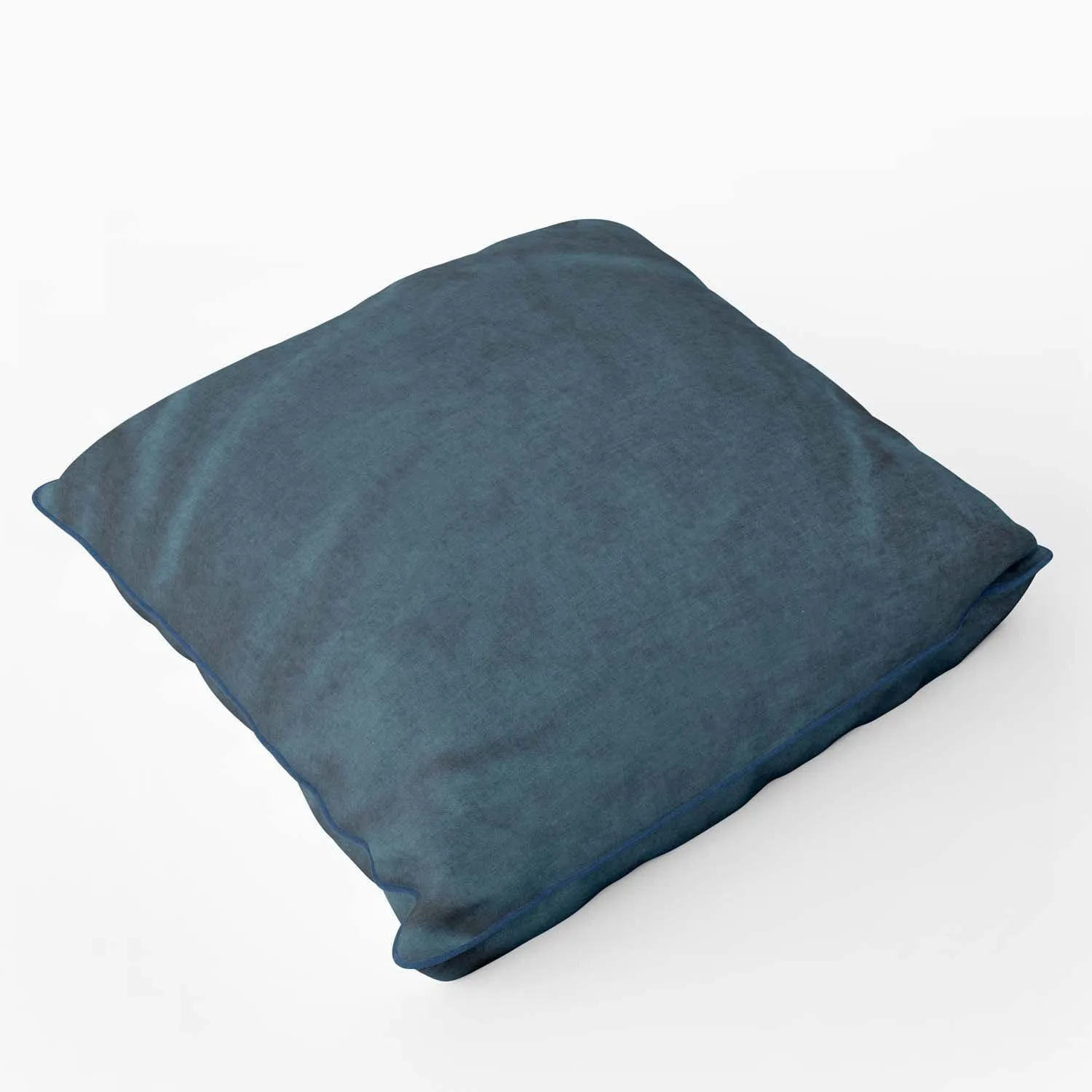 Midnight Blue Piped Velvet Velour Cushion - Sumptuously soft and luxurious