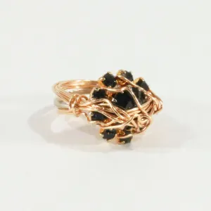 Midnight Blue Snowflake  - Vintage Cocktail Ring