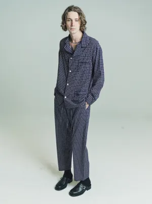 Midnight Grid Pajama Shirt