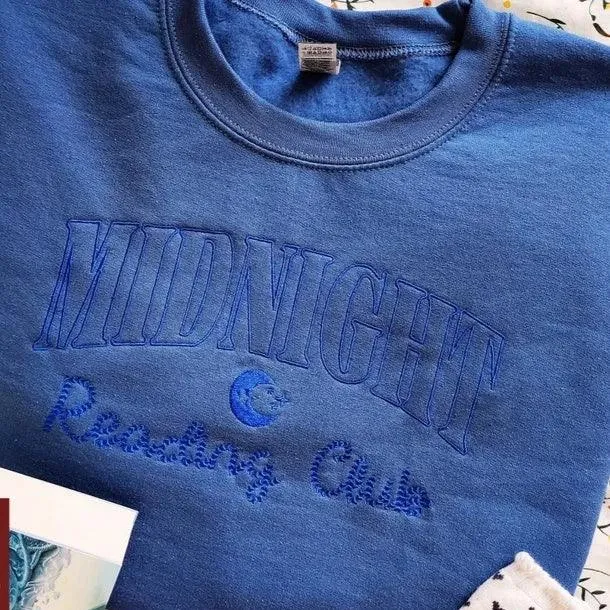 Midnight Reading Club Embroidered Sweatshirt