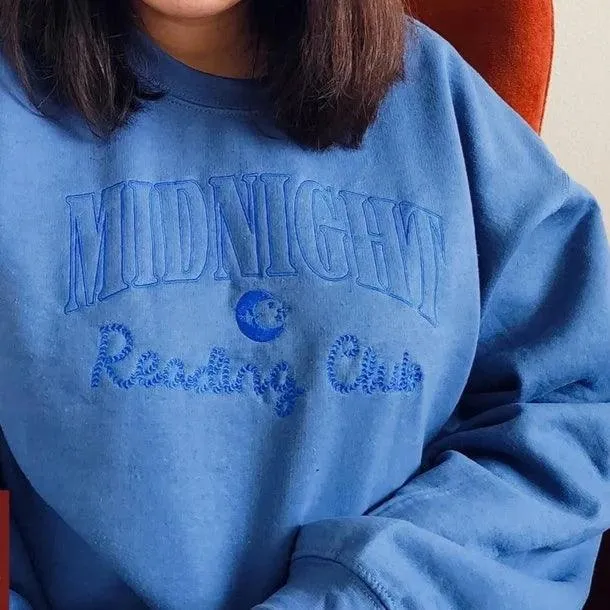 Midnight Reading Club Embroidered Sweatshirt