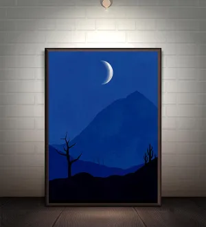 Midnight Serenity: A Tranquil Moonlit Landscape