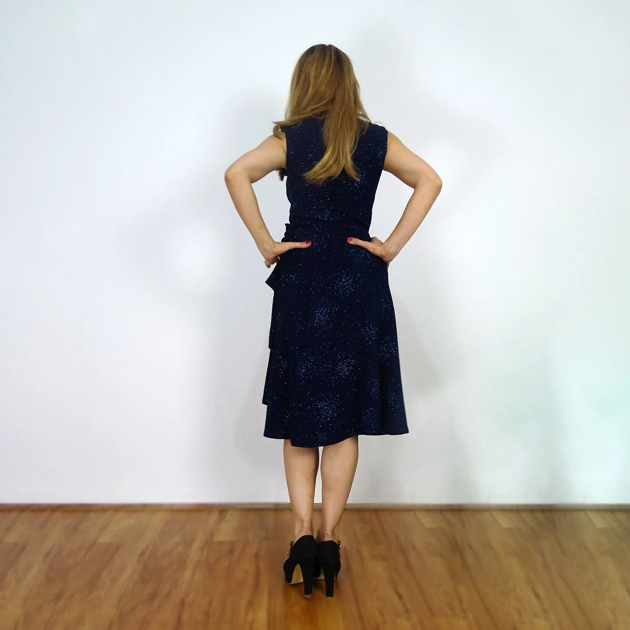 Midnight Sparkle Wrap Dress