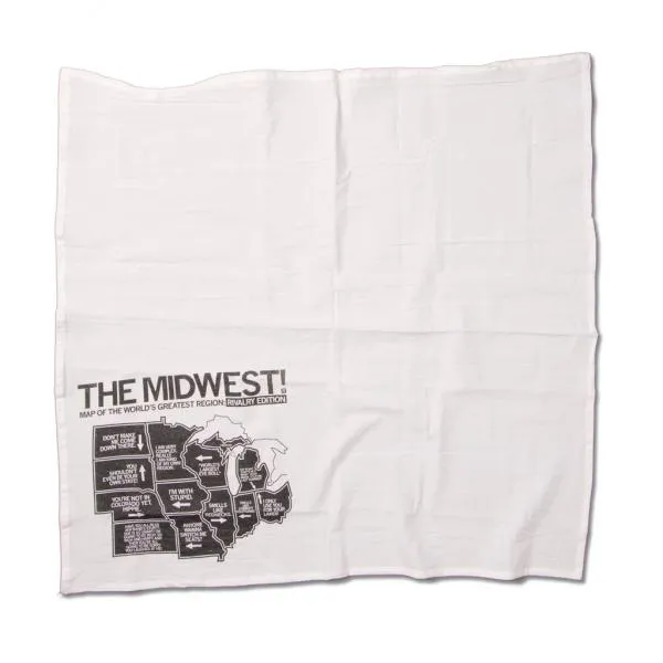 Midwest Rivalry Map Kitchen Towel