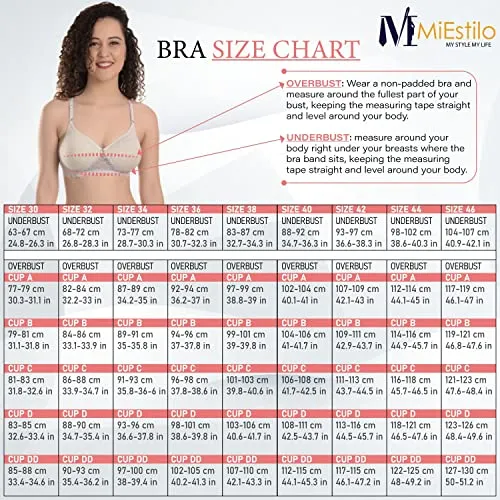 MiEstilo Women's Cotton Blend Non-Padded Wirefree T-Shirt Bra Combo, Pack of 3_Multicolored_Size 36