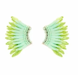 Mignonne Gavigan Mini Madeline Raffia Earrings Green/Blue