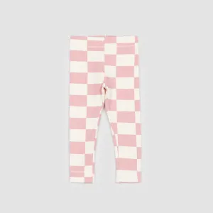 MIL Checkboard Legging in Pink & Cream