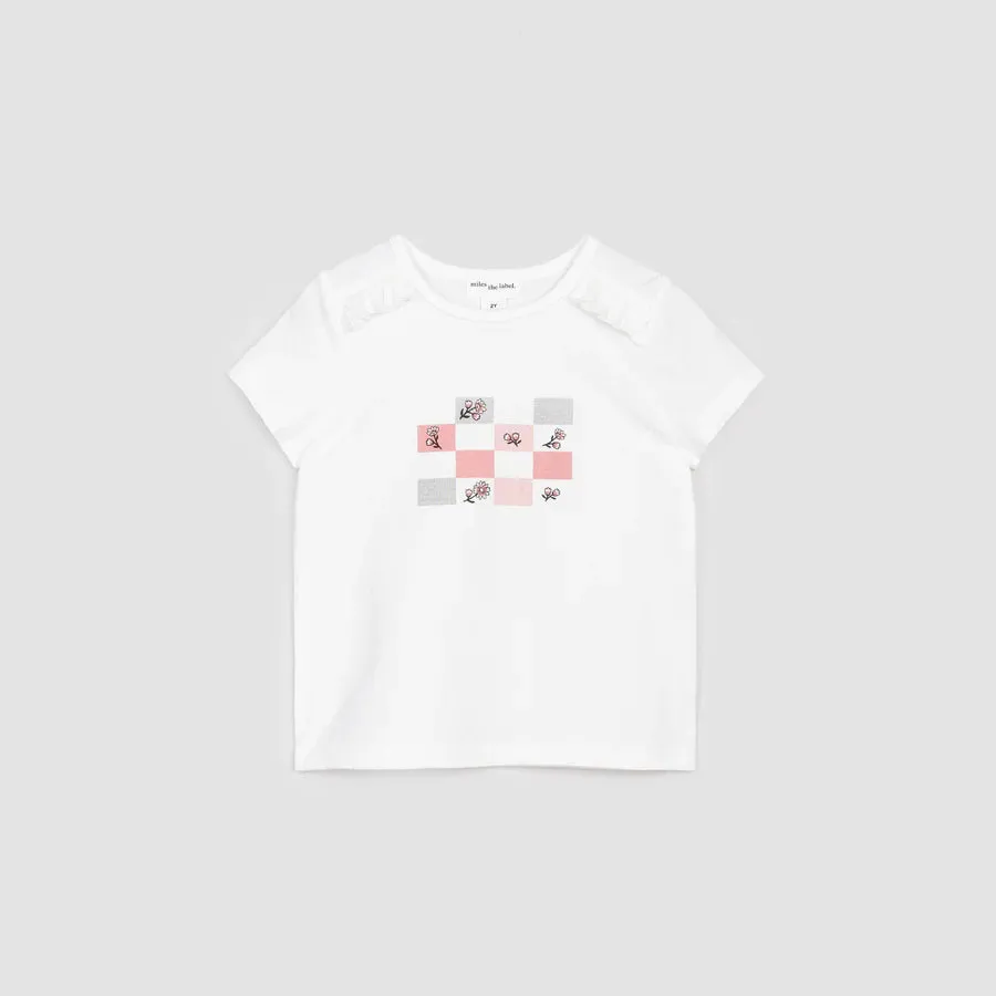 MIL Checked Flower Tee