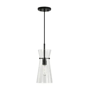 Mila 1-Light Pendant in Matte Black