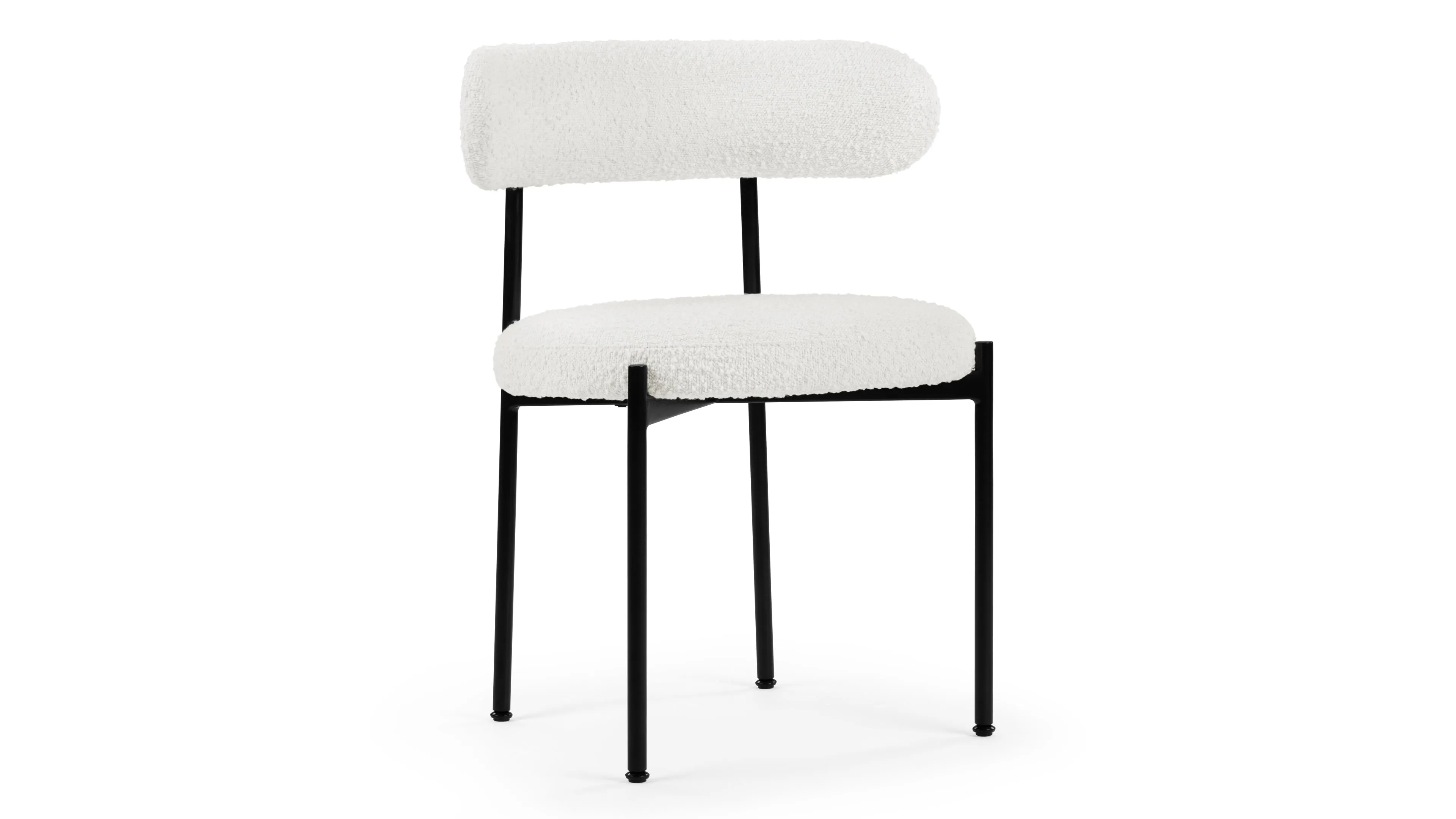 Mila - Mila Dining Chair, Pearl Boucle