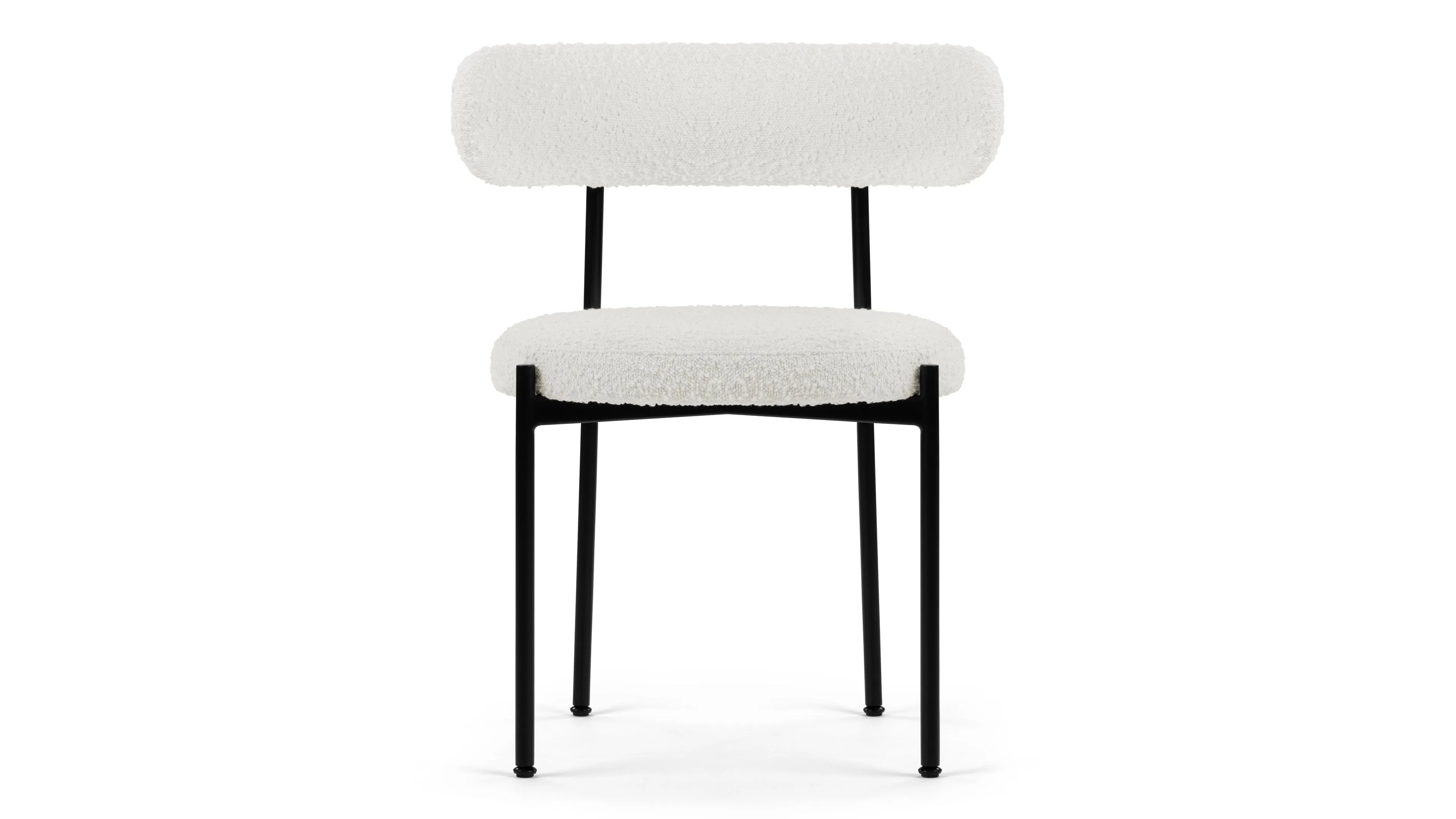 Mila - Mila Dining Chair, Pearl Boucle