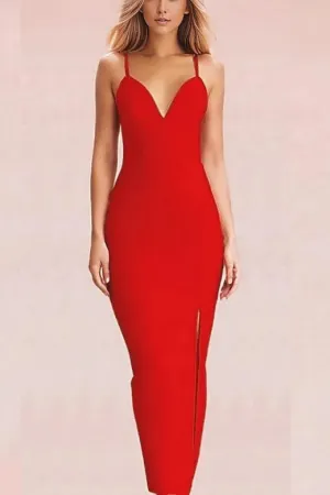 Milan Bandage Midi Dress - Lipstick Red