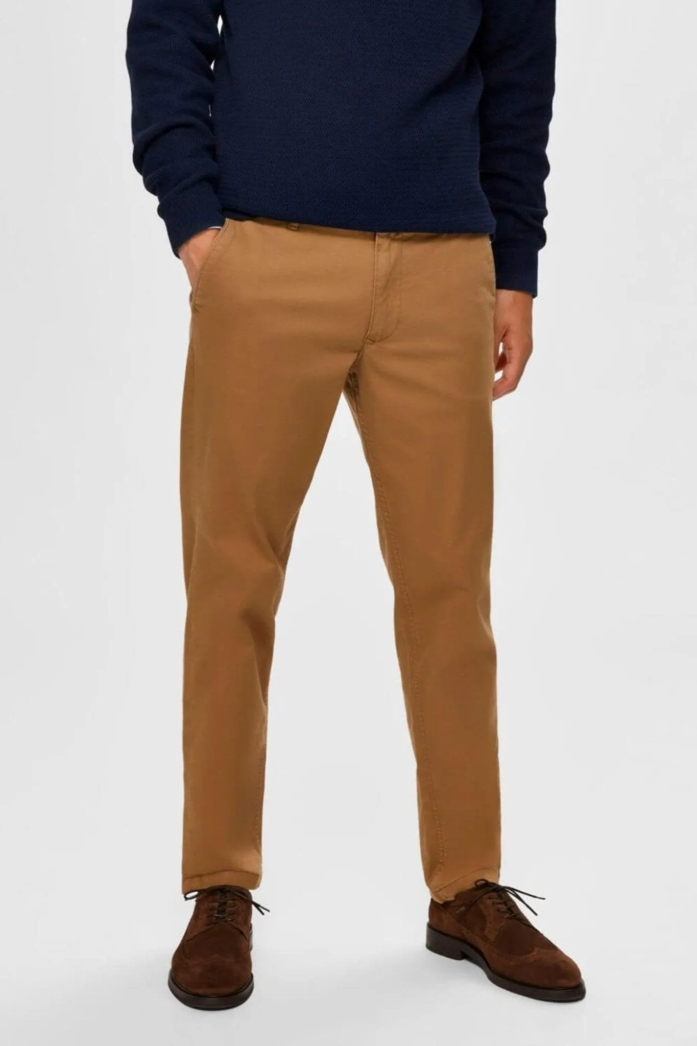 Miles Flex chino pant - Brown (organic cotton)