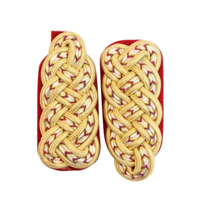 Military Gold & Red Cord Navy Army Shoulder Board Pair