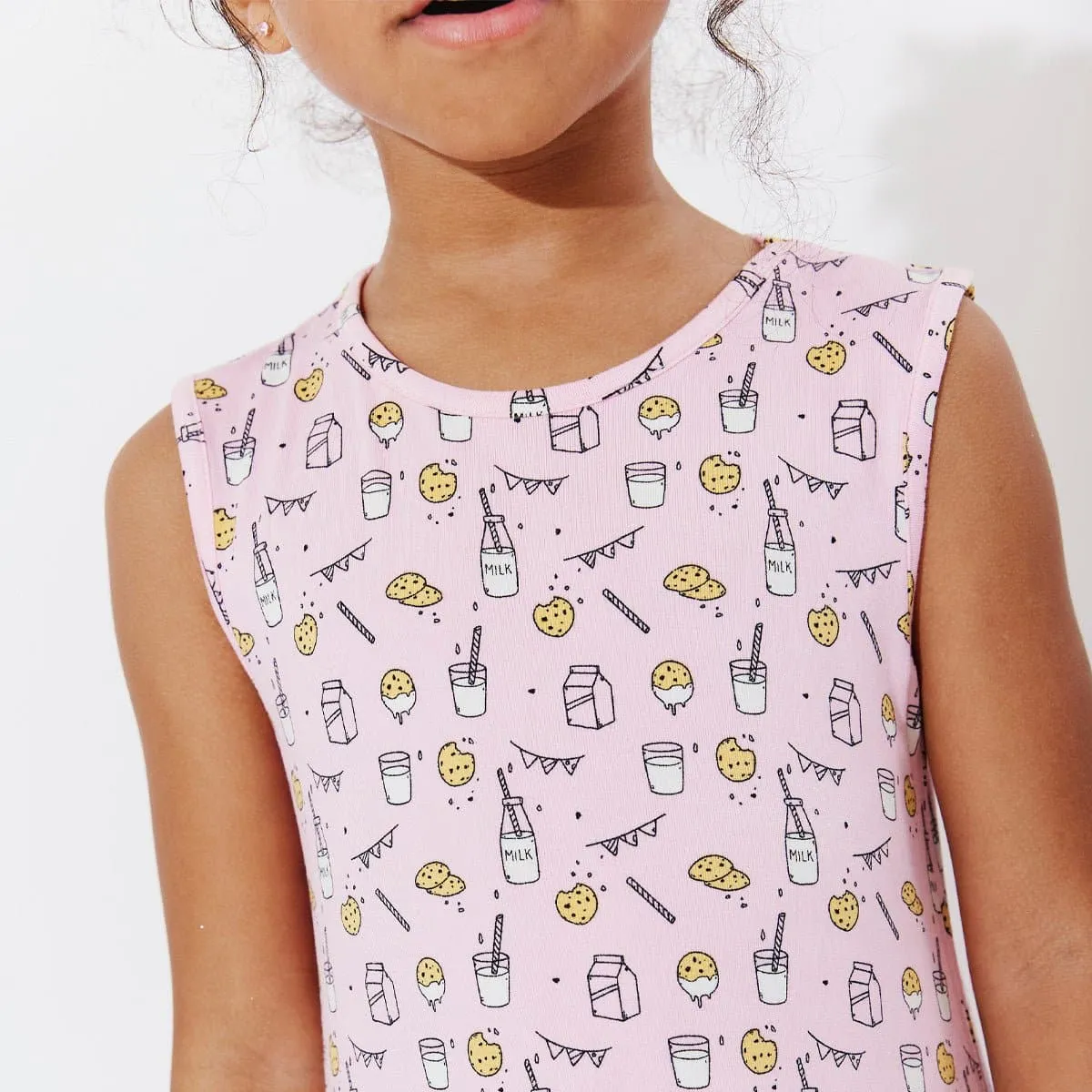 Milk & Cookies Pink Bamboo Girls' Sleeveless Dress